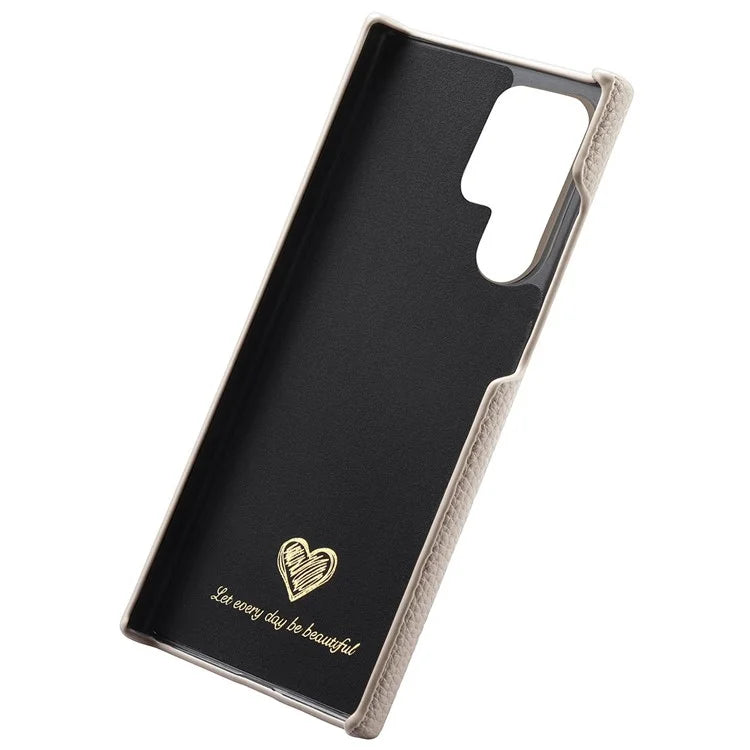 Y1 For Samsung Galaxy S22 Ultra 5G Slim Case Litchi Texture PU+PC Phone Cover