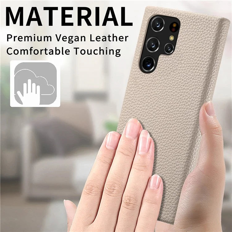 Y1 For Samsung Galaxy S22 Ultra 5G Slim Case Litchi Texture PU+PC Phone Cover