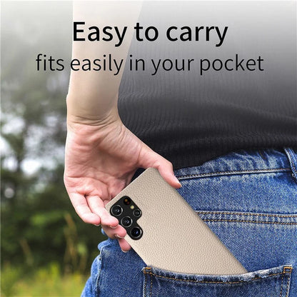 Y1 For Samsung Galaxy S22 Ultra 5G Slim Case Litchi Texture PU+PC Phone Cover