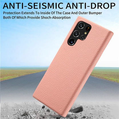 Y1 For Samsung Galaxy S22 Ultra 5G Slim Case Litchi Texture PU+PC Phone Cover