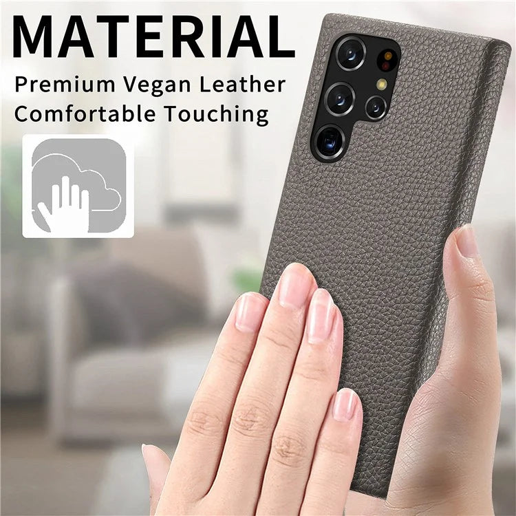 Y1 For Samsung Galaxy S22 Ultra 5G Slim Case Litchi Texture PU+PC Phone Cover