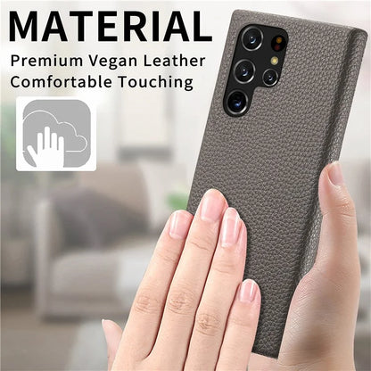 Y1 For Samsung Galaxy S22 Ultra 5G Slim Case Litchi Texture PU+PC Phone Cover