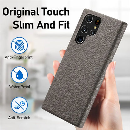 Y1 For Samsung Galaxy S22 Ultra 5G Slim Case Litchi Texture PU+PC Phone Cover
