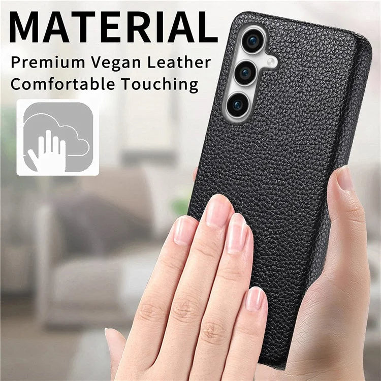 Y1 For Samsung Galaxy S23 FE Cell Phone Case Litchi Texture PU+PC Drop-proof Cover