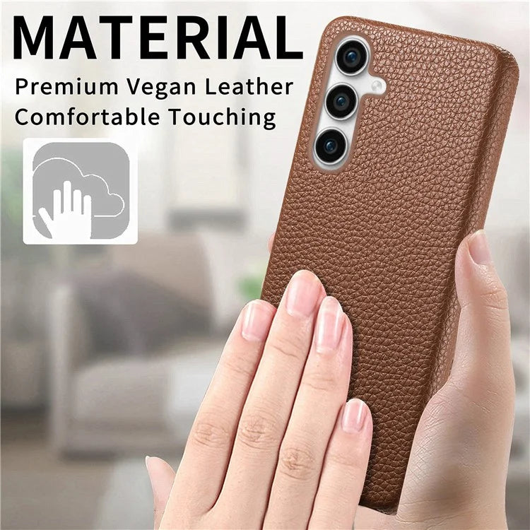 Y1 For Samsung Galaxy S23 FE Cell Phone Case Litchi Texture PU+PC Drop-proof Cover