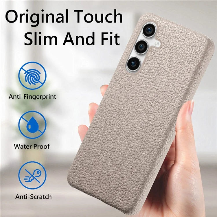 Y1 For Samsung Galaxy S23 FE Cell Phone Case Litchi Texture PU+PC Drop-proof Cover