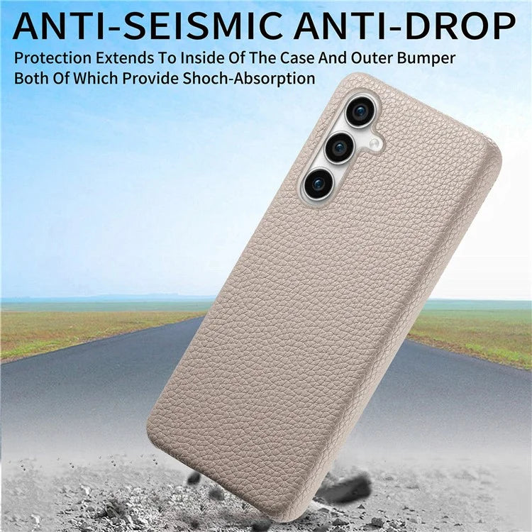 Y1 For Samsung Galaxy S23 FE Cell Phone Case Litchi Texture PU+PC Drop-proof Cover