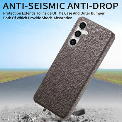 Y1 For Samsung Galaxy S23 FE Cell Phone Case Litchi Texture PU+PC Drop-proof Cover