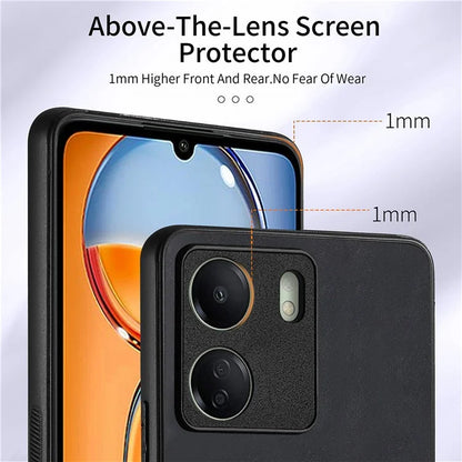 D2 Retro Phone Cover for Xiaomi Redmi 13C 4G / Poco C65 4G Case PU Leather+TPU Kickstand Phone Shell