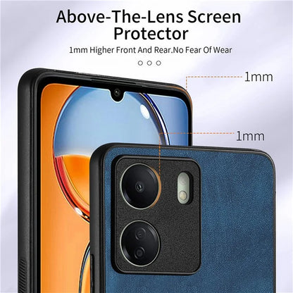D2 Retro Phone Cover for Xiaomi Redmi 13C 4G / Poco C65 4G Case PU Leather+TPU Kickstand Phone Shell