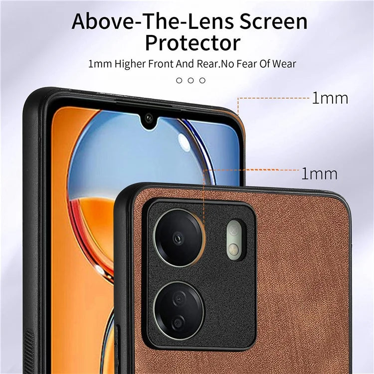D2 Retro Phone Cover for Xiaomi Redmi 13C 4G / Poco C65 4G Case PU Leather+TPU Kickstand Phone Shell