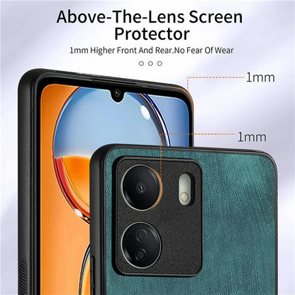 D2 Retro Phone Cover for Xiaomi Redmi 13C 4G / Poco C65 4G Case PU Leather+TPU Kickstand Phone Shell