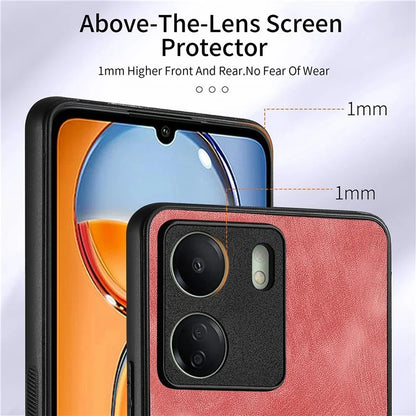 D2 Retro Phone Cover for Xiaomi Redmi 13C 4G / Poco C65 4G Case PU Leather+TPU Kickstand Phone Shell