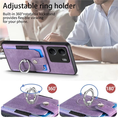 D2 Retro Phone Cover for Xiaomi Redmi 13C 4G / Poco C65 4G Case PU Leather+TPU Kickstand Phone Shell
