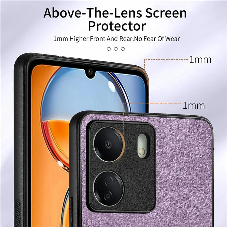 D2 Retro Phone Cover for Xiaomi Redmi 13C 4G / Poco C65 4G Case PU Leather+TPU Kickstand Phone Shell
