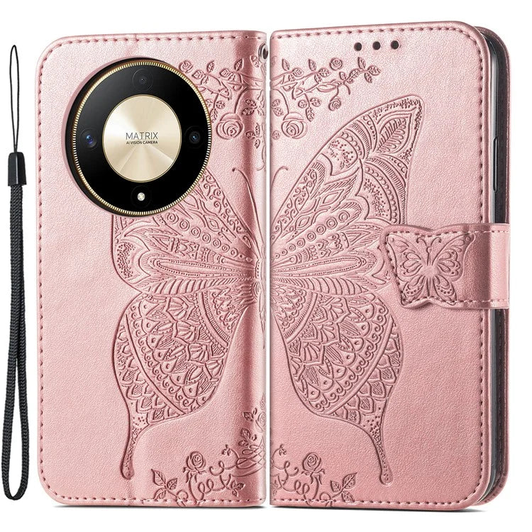 For Honor X9b 5G / Magic6 Lite 5G Phone Cover Stand Imprinted Pattern PU Leather Case
