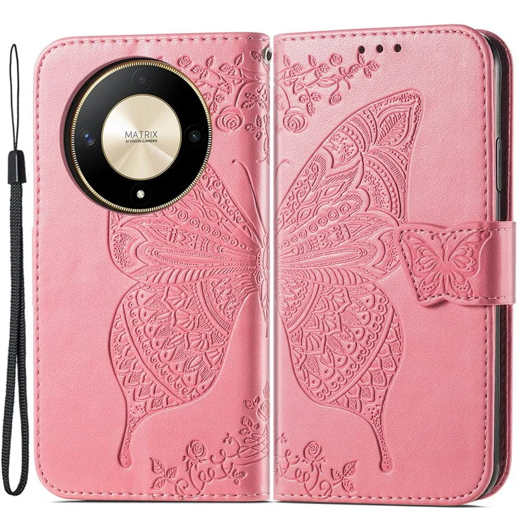 For Honor X9b 5G / Magic6 Lite 5G Phone Cover Stand Imprinted Pattern PU Leather Case