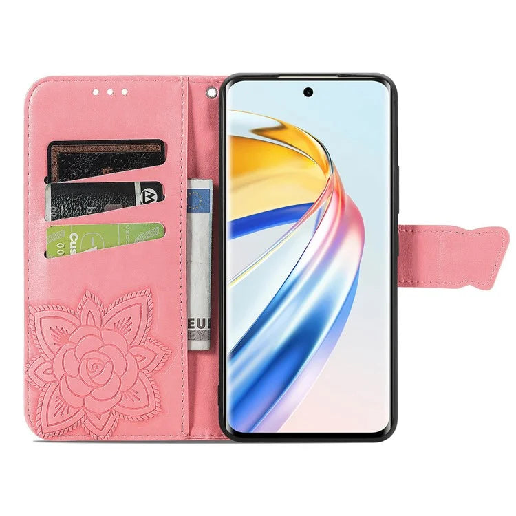 For Honor X9b 5G / Magic6 Lite 5G Phone Cover Stand Imprinted Pattern PU Leather Case