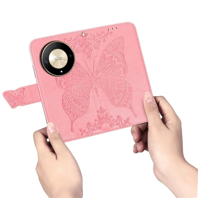 For Honor X9b 5G / Magic6 Lite 5G Phone Cover Stand Imprinted Pattern PU Leather Case