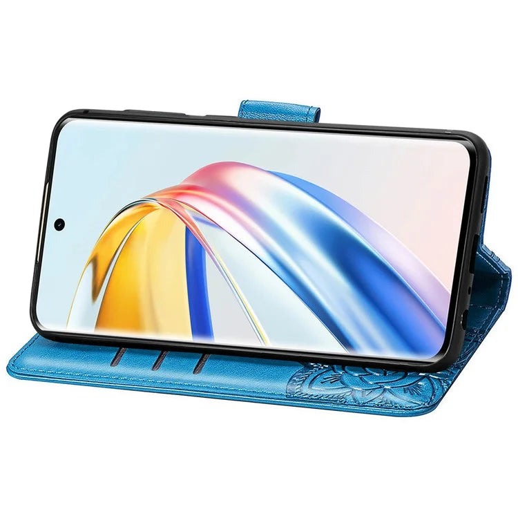 For Honor X9b 5G / Magic6 Lite 5G Phone Cover Stand Imprinted Pattern PU Leather Case