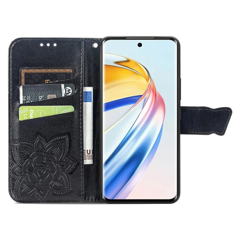 For Honor X9b 5G / Magic6 Lite 5G Phone Cover Stand Imprinted Pattern PU Leather Case