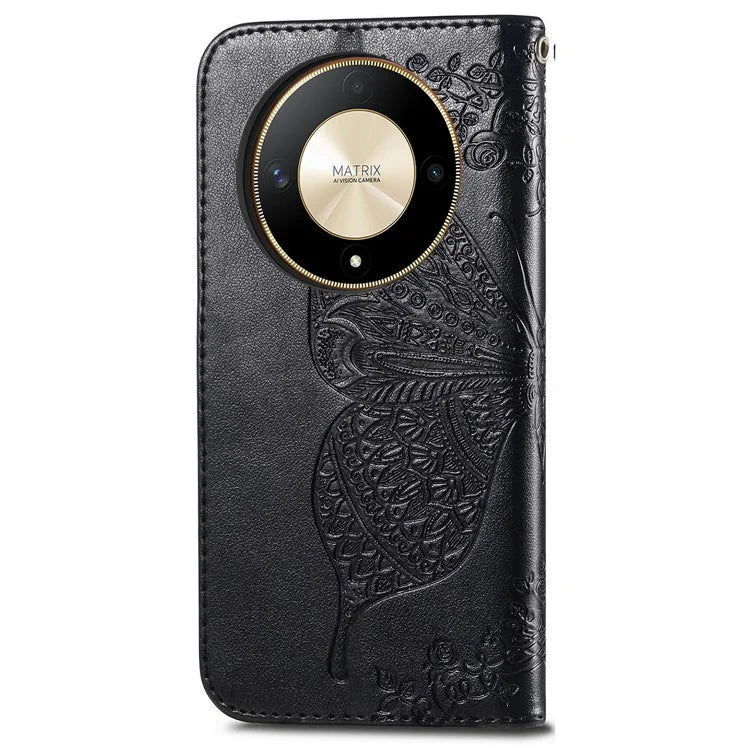 For Honor X9b 5G / Magic6 Lite 5G Phone Cover Stand Imprinted Pattern PU Leather Case