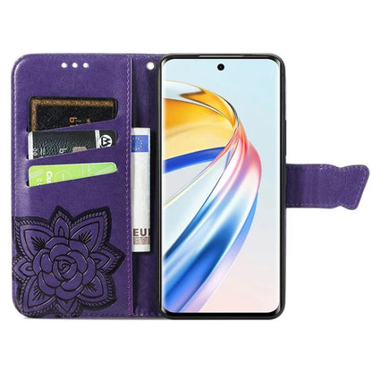 For Honor X9b 5G / Magic6 Lite 5G Phone Cover Stand Imprinted Pattern PU Leather Case