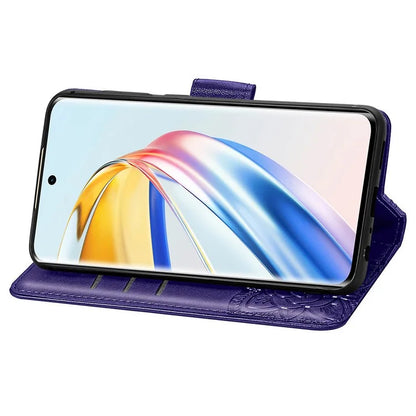 For Honor X9b 5G / Magic6 Lite 5G Phone Cover Stand Imprinted Pattern PU Leather Case