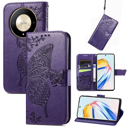 For Honor X9b 5G / Magic6 Lite 5G Phone Cover Stand Imprinted Pattern PU Leather Case