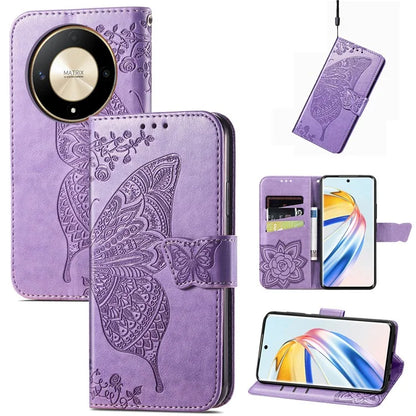 For Honor X9b 5G / Magic6 Lite 5G Phone Cover Stand Imprinted Pattern PU Leather Case