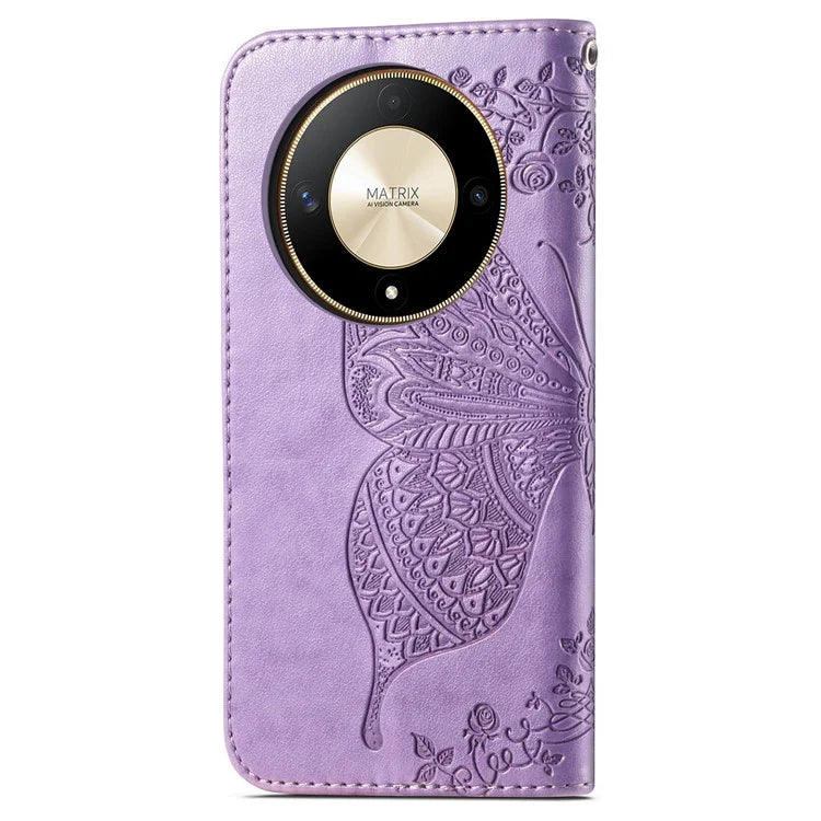For Honor X9b 5G / Magic6 Lite 5G Phone Cover Stand Imprinted Pattern PU Leather Case