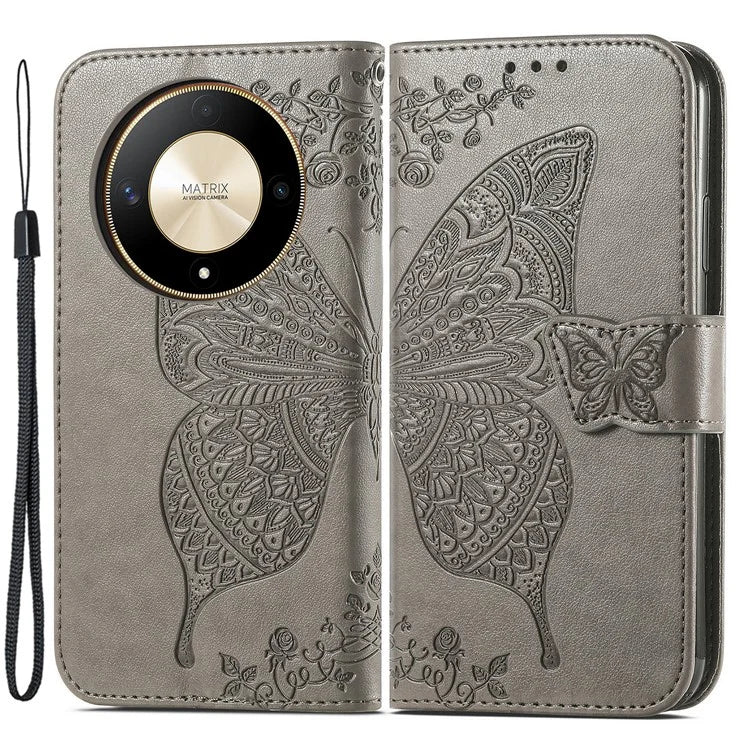 For Honor X9b 5G / Magic6 Lite 5G Phone Cover Stand Imprinted Pattern PU Leather Case