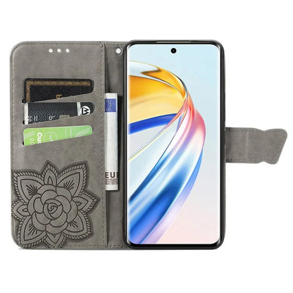 For Honor X9b 5G / Magic6 Lite 5G Phone Cover Stand Imprinted Pattern PU Leather Case