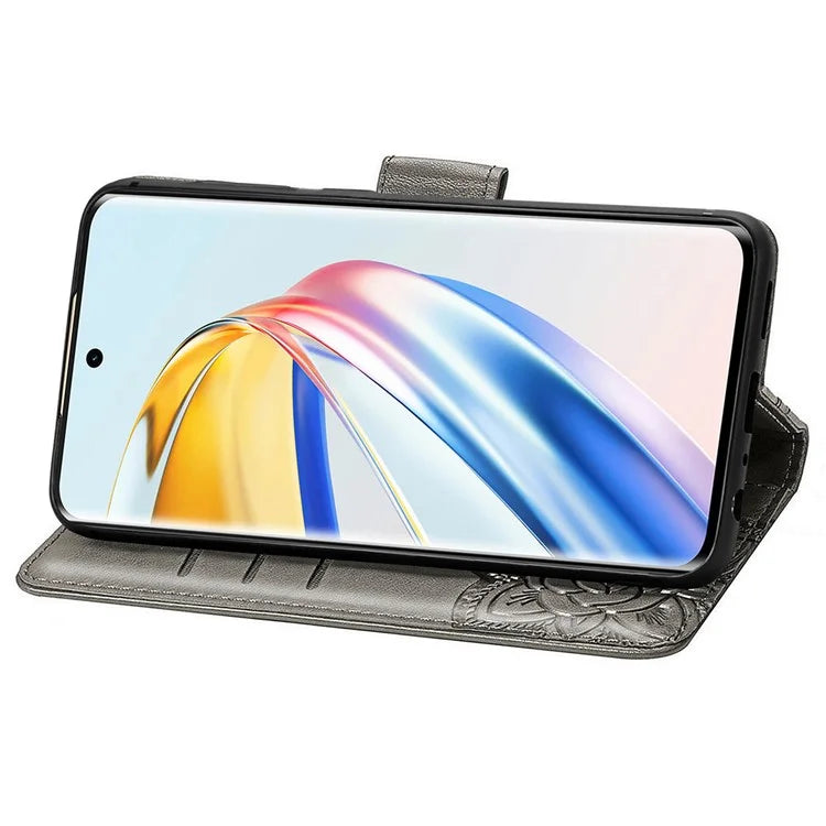 For Honor X9b 5G / Magic6 Lite 5G Phone Cover Stand Imprinted Pattern PU Leather Case