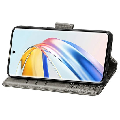 For Honor X9b 5G / Magic6 Lite 5G Phone Cover Stand Imprinted Pattern PU Leather Case