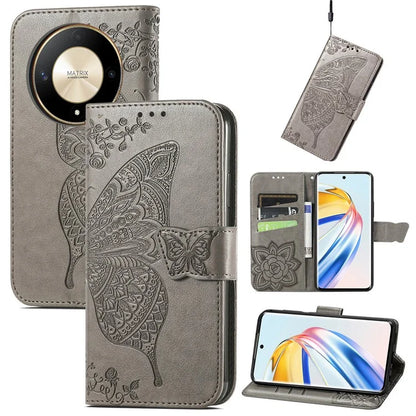 For Honor X9b 5G / Magic6 Lite 5G Phone Cover Stand Imprinted Pattern PU Leather Case