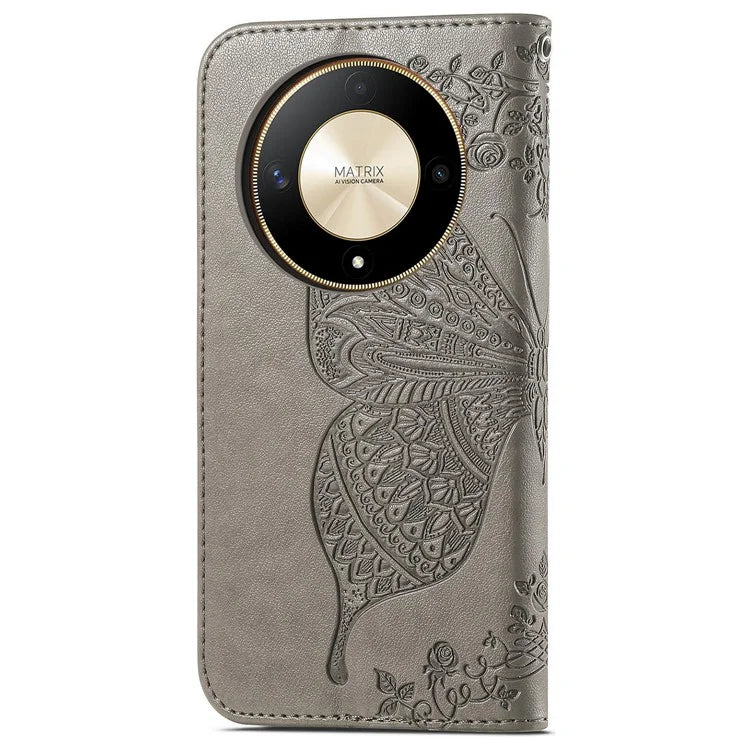 For Honor X9b 5G / Magic6 Lite 5G Phone Cover Stand Imprinted Pattern PU Leather Case