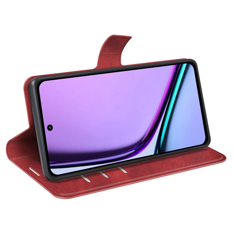For Realme C67 4G Case Calf Texture Anti-scratch Leather Phone Wallet Stand Cover