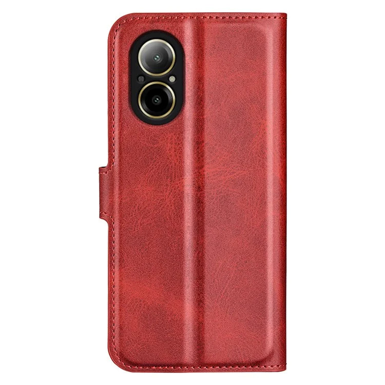 For Realme C67 4G Case Calf Texture Anti-scratch Leather Phone Wallet Stand Cover