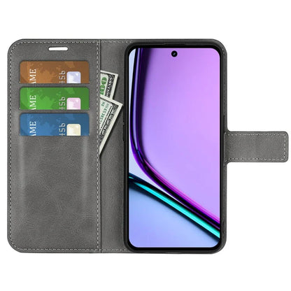 For Realme C67 4G Case Calf Texture Anti-scratch Leather Phone Wallet Stand Cover