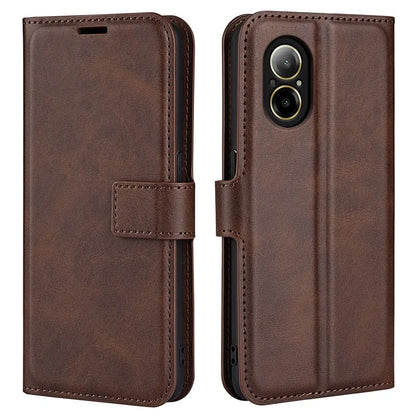 For Realme C67 4G Case Calf Texture Anti-scratch Leather Phone Wallet Stand Cover