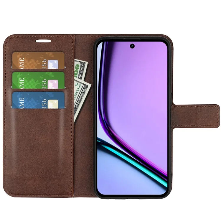For Realme C67 4G Case Calf Texture Anti-scratch Leather Phone Wallet Stand Cover