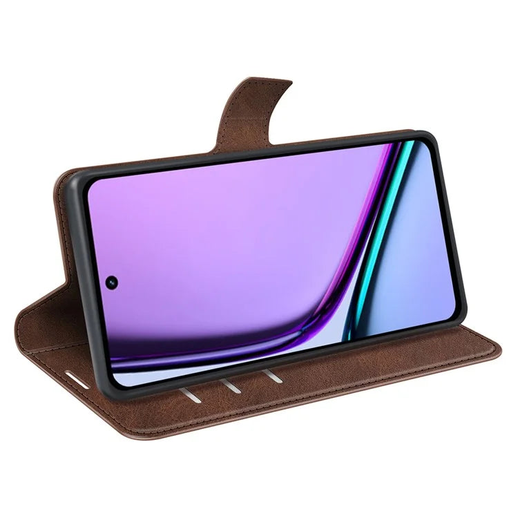 For Realme C67 4G Case Calf Texture Anti-scratch Leather Phone Wallet Stand Cover