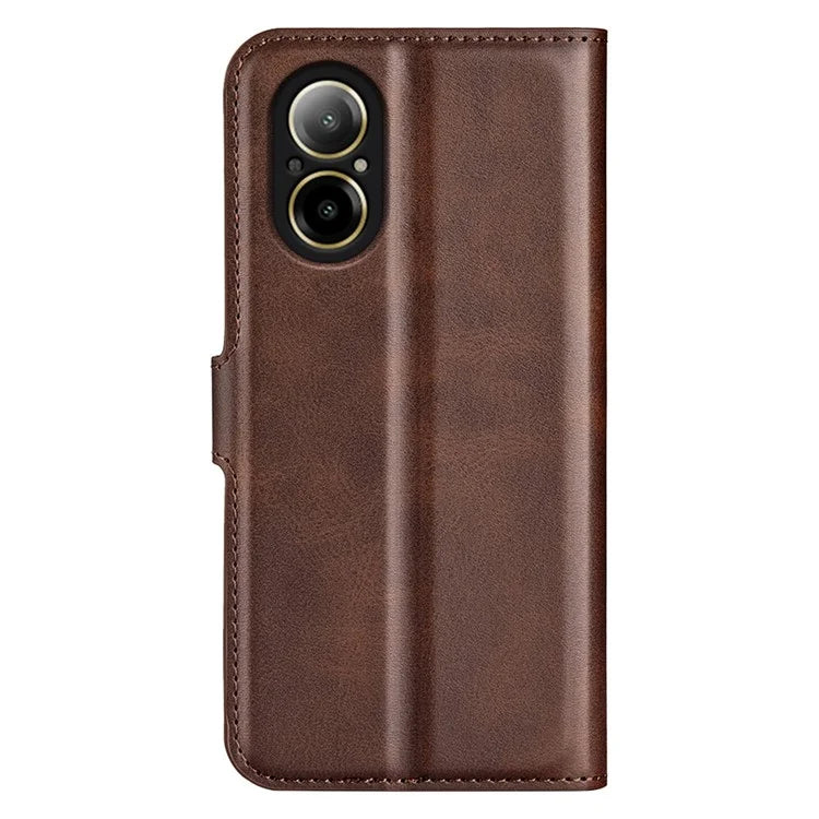 For Realme C67 4G Case Calf Texture Anti-scratch Leather Phone Wallet Stand Cover