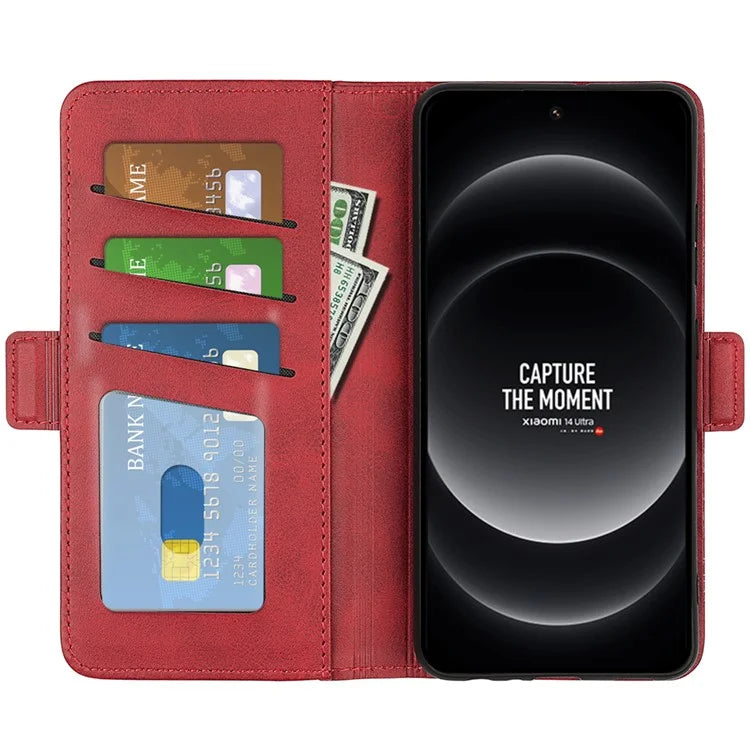 For Xiaomi 14 Ultra Phone Cover Magnetic Clasp Leather Phone Case with Wallet