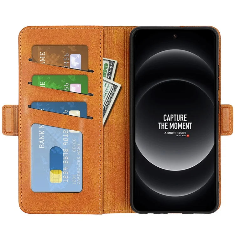 For Xiaomi 14 Ultra Phone Cover Magnetic Clasp Leather Phone Case with Wallet