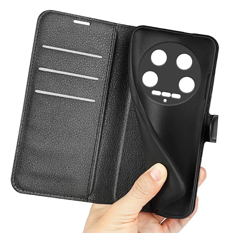 For Xiaomi 14 Ultra Case Litchi Texture Leather Folio Stand Smart Phone Cover