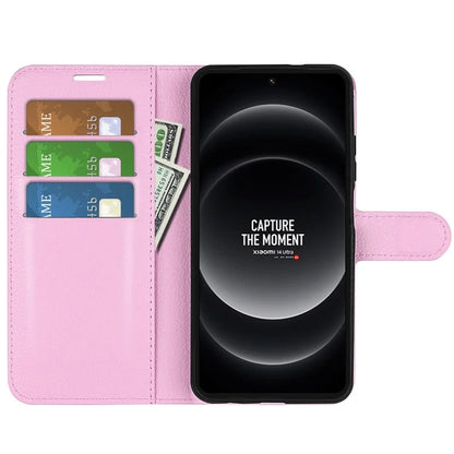 For Xiaomi 14 Ultra Case Litchi Texture Leather Folio Stand Smart Phone Cover