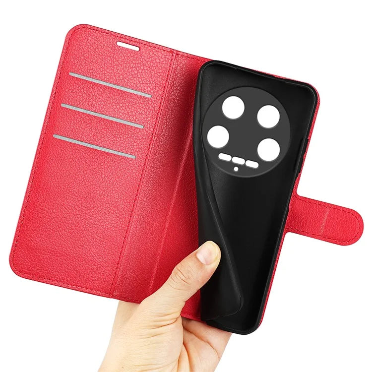 For Xiaomi 14 Ultra Case Litchi Texture Leather Folio Stand Smart Phone Cover