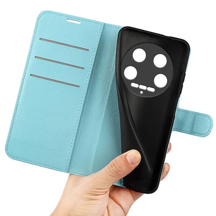 For Xiaomi 14 Ultra Case Litchi Texture Leather Folio Stand Smart Phone Cover